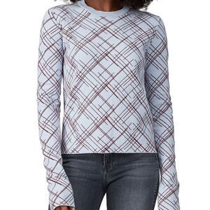 equipment Sadonne blue/maroon silk blend geometric sweater crewneck EUC size XS